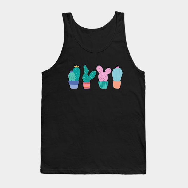 Cute colorful Succulents Print pattern Tank Top by Feminist Vibes